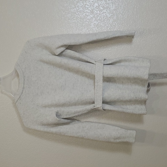 Banana Republic Filpucci Yarn Open Front with Tie Sweater XS Petite Oatmeal - Picture 7 of 8